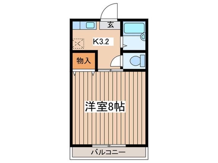プロスパー向ヶ丘(1K/1階)の間取り写真