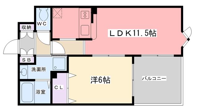 アコテドゥシエヌ夙川(1LDK/1階)の間取り写真