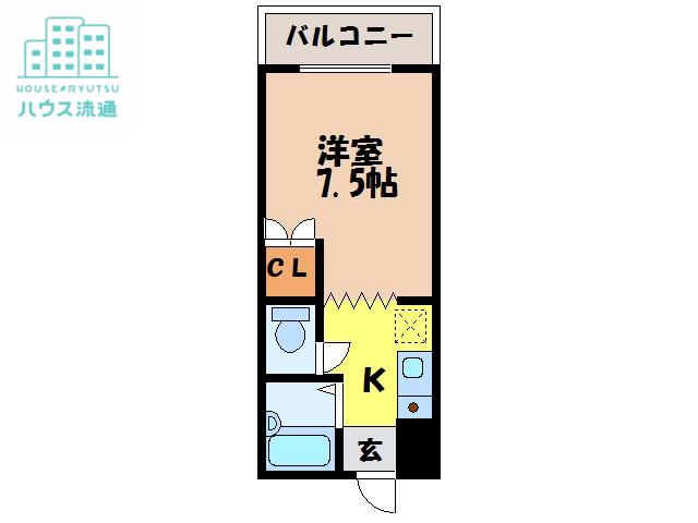 コーポルーシアール(1K/2階)の間取り写真