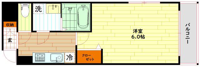エスリードザ・グラン天六(1K/11階)の間取り写真