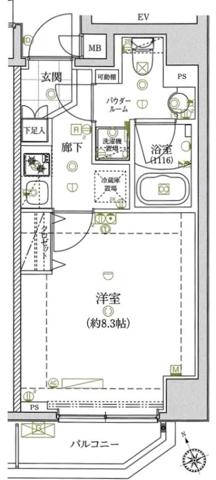 レアライズ田端(1K/2階)の間取り写真