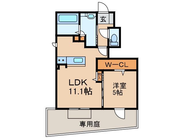 グランシャリオII(1LDK/1階)の間取り写真
