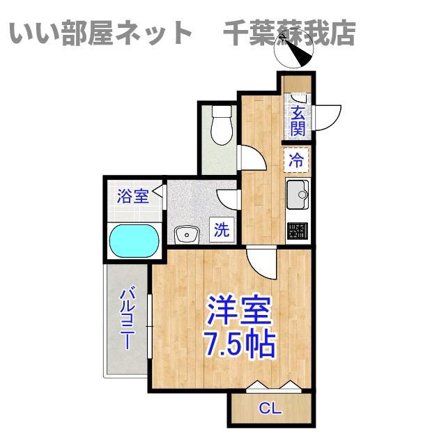 ジーメゾン千葉長洲ユディン(1K/3階)の間取り写真