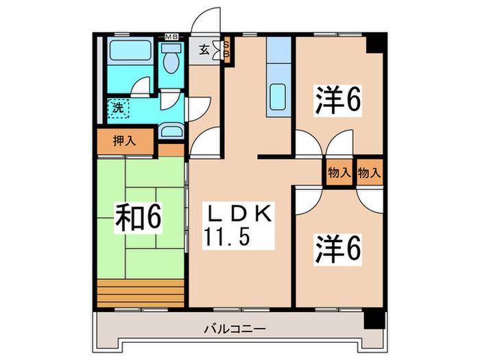 リオエクセレンテ(3LDK/5階)の間取り写真