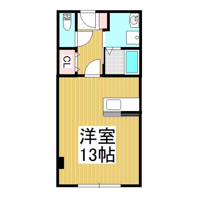 アヴァンティ上山田(ワンルーム/2階)の間取り写真