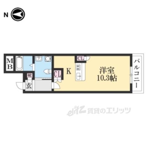 THEGARNETSUITERESIDE(1K/3階)の間取り写真