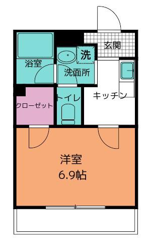 ガーベラ(1K/2階)の間取り写真