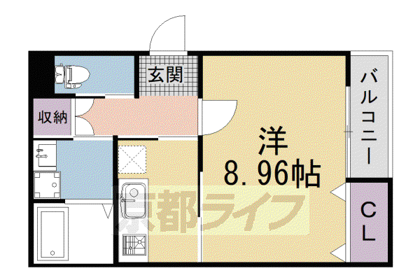 MESA VERDE 京都北大路II(1K/5階)の間取り写真