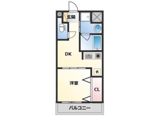ラメゾンドゥ幸(1DK/3階)の間取り写真