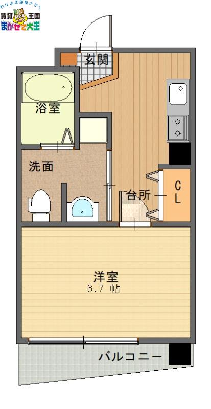 Jプレイス宝町(1K/5階)の間取り写真
