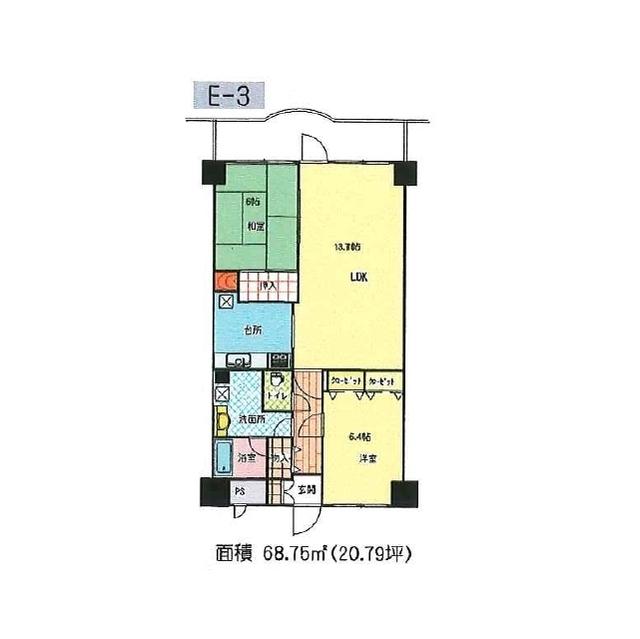 プロシード甲府(2LDK/2階)の間取り写真