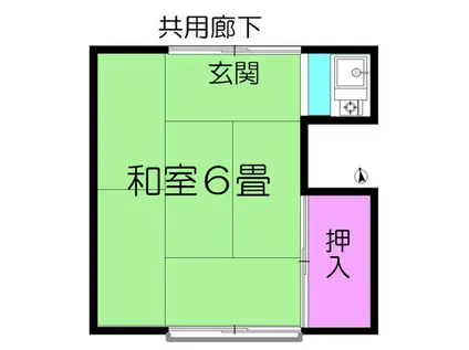 水林荘(ワンルーム/2階)の間取り写真