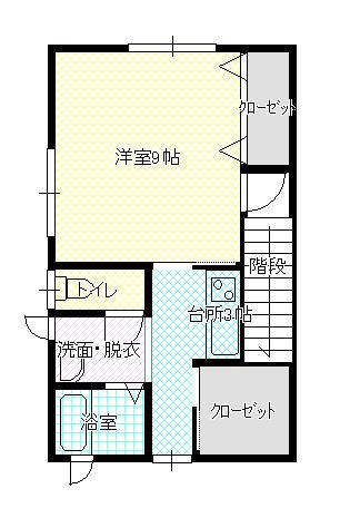 メイプルハイツII(1K/2階)の間取り写真