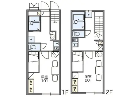 松崎III(1K/1階)の間取り写真