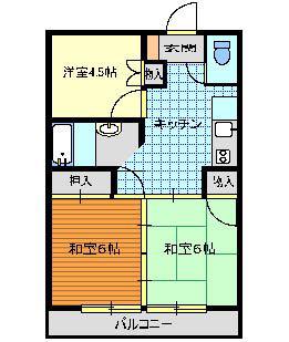 ルーエンハイム(3DK/2階)の間取り写真