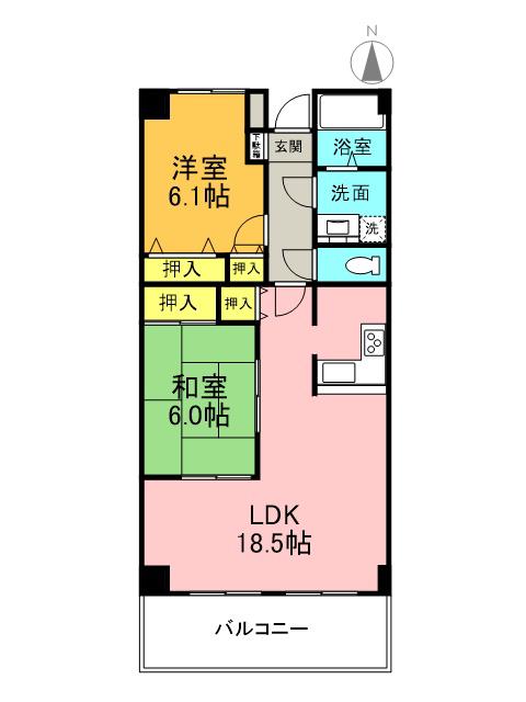 モバマンション(2LDK/3階)の間取り写真