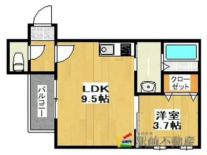 シェリム花畑I(1LDK/2階)の間取り写真