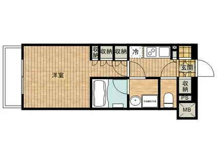 ルーブル武蔵新城参番館(1K/4階)の間取り写真