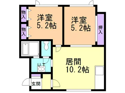 さくらハイツ(2LDK/1階)の間取り写真