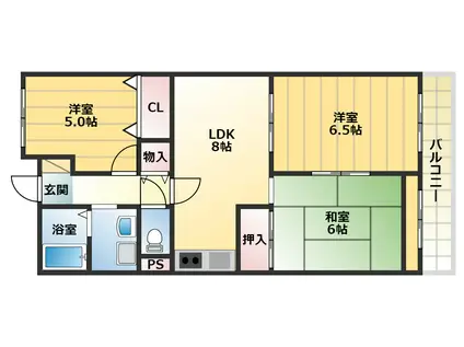グランドハイツ杉田II(3LDK/3階)の間取り写真