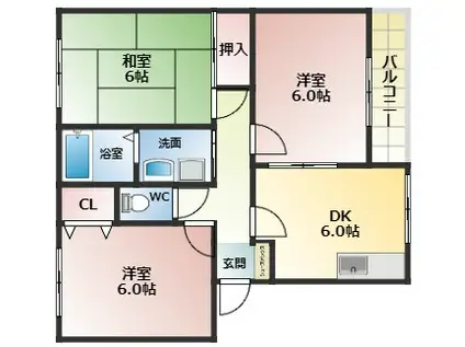 コートグランメール(3DK/1階)の間取り写真