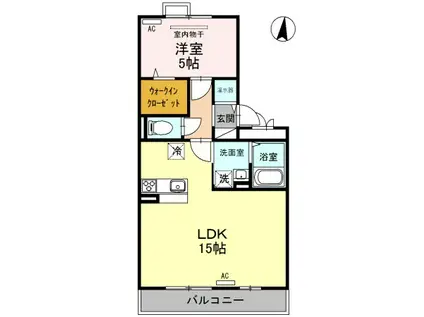 フローラ A305(1LDK/3階)の間取り写真