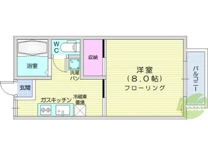 ドミー・ローザンヌ(1K/2階)の間取り写真