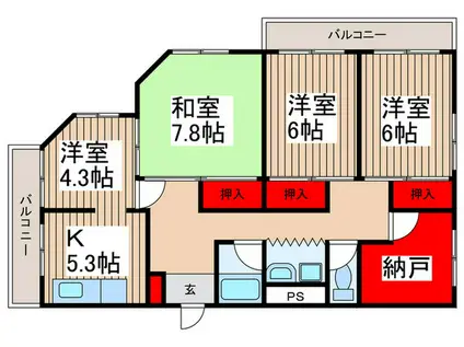安田第三ビル(4K/3階)の間取り写真
