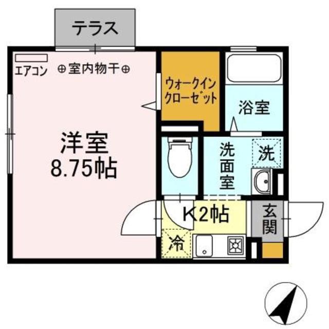 リュネットM(1K/1階)の間取り写真