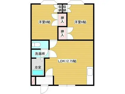 ベルメゾンTD(2LDK/1階)の間取り写真