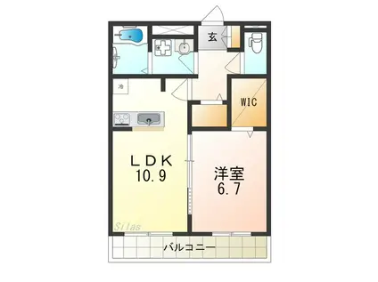 シャーメゾン三宝(1LDK/1階)の間取り写真