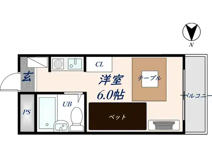 シャトークオレ(ワンルーム/5階)の間取り写真