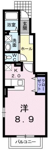 メゾンSAKAKI(ワンルーム/1階)の間取り写真