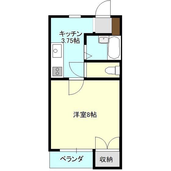 サンシティーヤーニング(1K/2階)の間取り写真