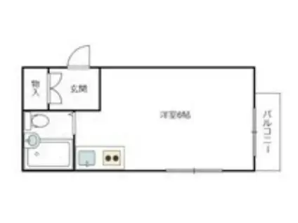 ダイバーシティ神戸長田D棟(ワンルーム/2階)の間取り写真