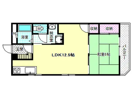 ハイツせせらぎ北・南棟(1LDK/3階)の間取り写真
