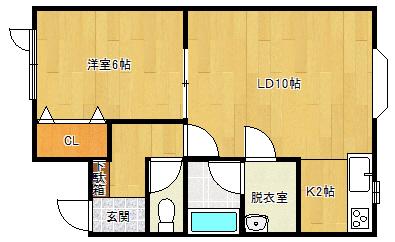 カスティジョI(1LDK/1階)の間取り写真