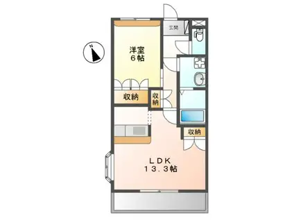 アクロポリスIII(1LDK/2階)の間取り写真