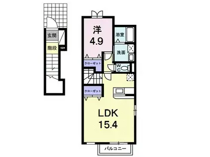 アヴァンツァーレ・イースト(1LDK/2階)の間取り写真