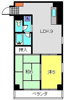 パークサイド岡村(2LDK/2階)の間取り写真