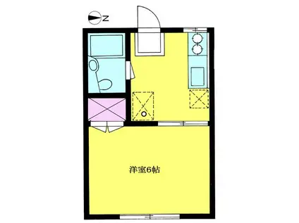 エステートピア富士森・2号棟(1K/2階)の間取り写真