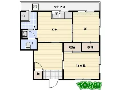 ぶるうぱいん(3DK/3階)の間取り写真