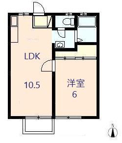 メゾンフォレスタI(1LDK/2階)の間取り写真