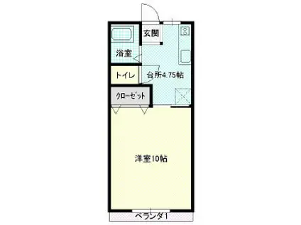 リサメゾン(1K/1階)の間取り写真