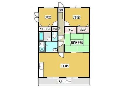 メゾンドールさくら(3LDK/1階)の間取り写真