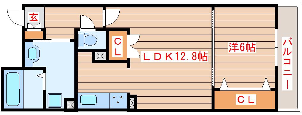 108宮千代(1LDK/1階)の間取り写真