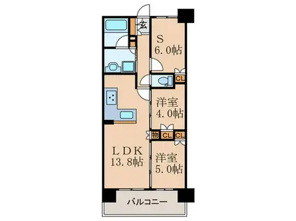ウィルローズ京都御陵(2SLDK/3階)の間取り写真