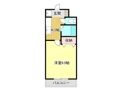 サンライズヒルズ(1K/1階)の間取り写真