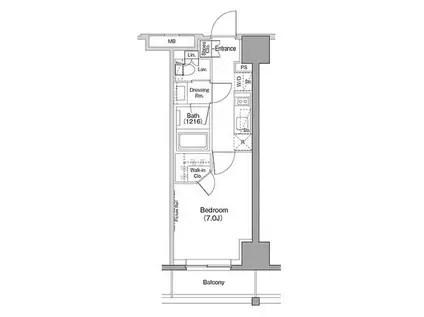 ザ・パークハビオ木場(1K/15階)の間取り写真