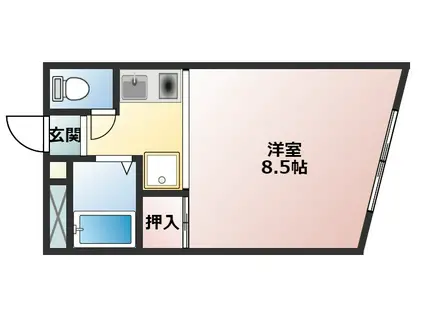 レディースマンション・プリンセス(1K/4階)の間取り写真